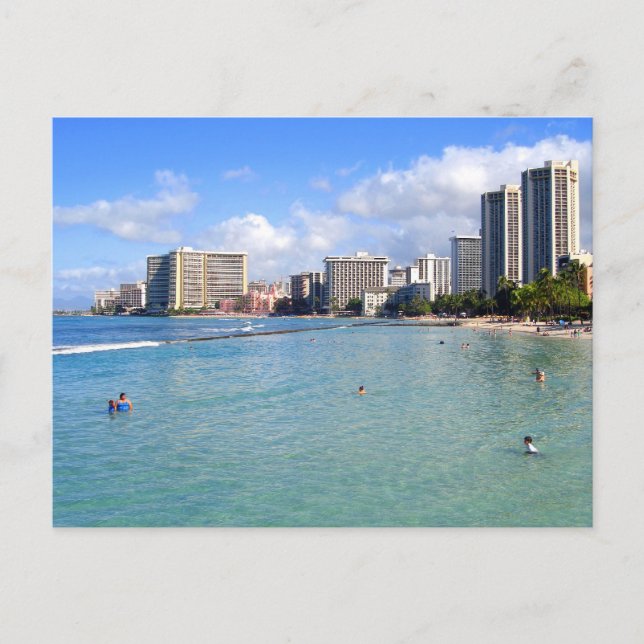 Postal Waikiki Beach, Oahu, Hawaii (Anverso)