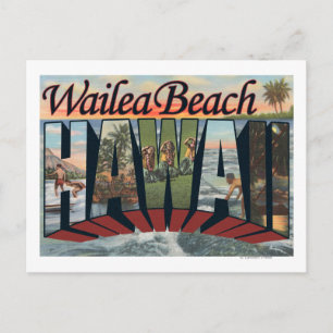 Postal Wailea Beach, Hawaii - Escenas de letras grandes