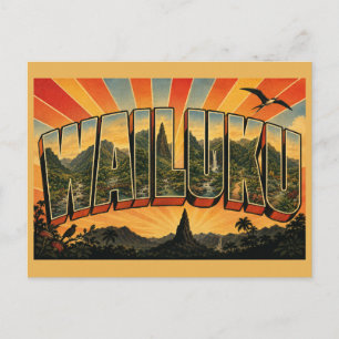 Postal Wailuku Hawaii Valle del Bosque Lluvioso Aguja de