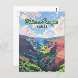 Postal Waimea Canyon Kauai Hawaii Retro