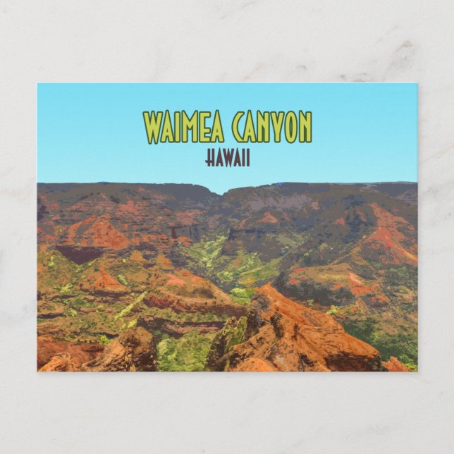 Postal Waimea Canyon Kauai Hawaii Viajes de época (Anverso)