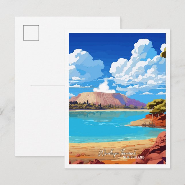 Postal Waiotapu Thermal New Zealand Art Vintage Travel (Anverso / Reverso)
