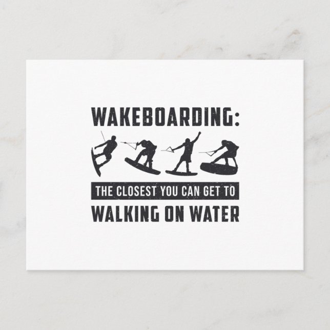 Postal Wakeboarder Wakeboard Caminando Por El Despertar D (Anverso)