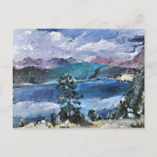 Postal Walchensee con larca de Lovis Corinth