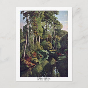 Postal Waldbach con ciervo por Courbet Gustave