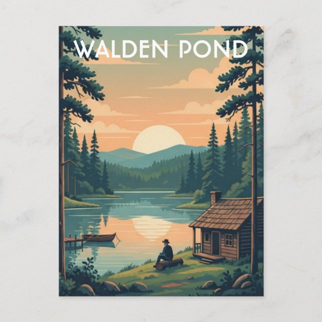 Postal Walden Pond Massachusetts Travel (Anverso)