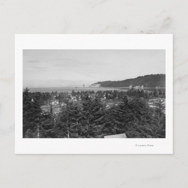 Postal Waldport, Oregon Town View Looking West (Anverso)