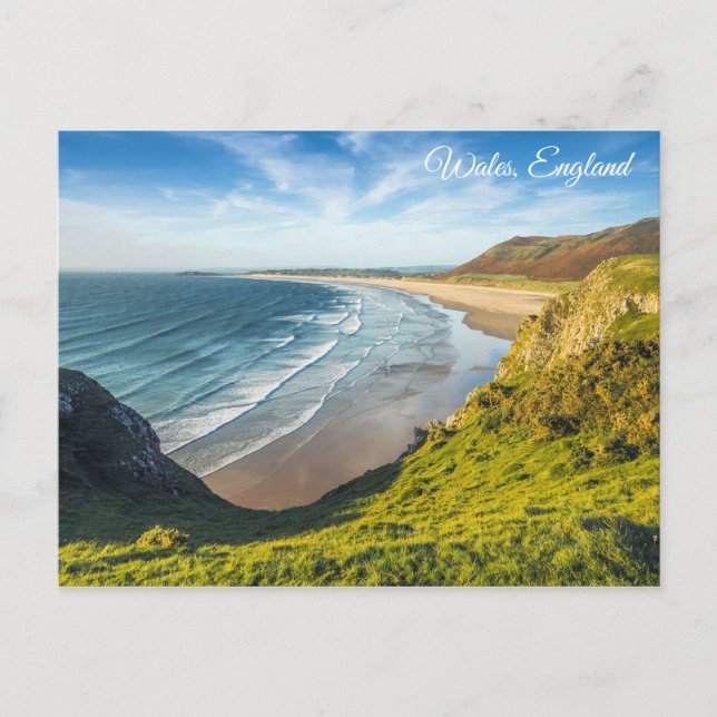 Postal Wales England Beach Shoreline Postcard Keepsake (Anverso)