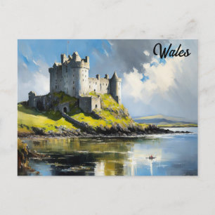 Postal Wales Welsh Castle Watercolor Travel