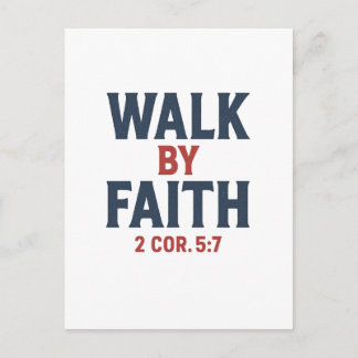 Postal Walk by Faith 2 Cor 5:7 Bible Verse Postcard