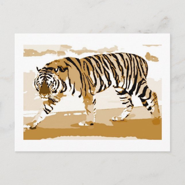 Postal Walking Tiger Pop Art (Anverso)