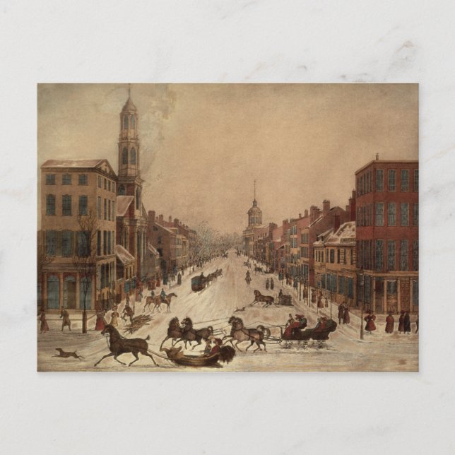 Postal Wall Street en invierno (Anverso)