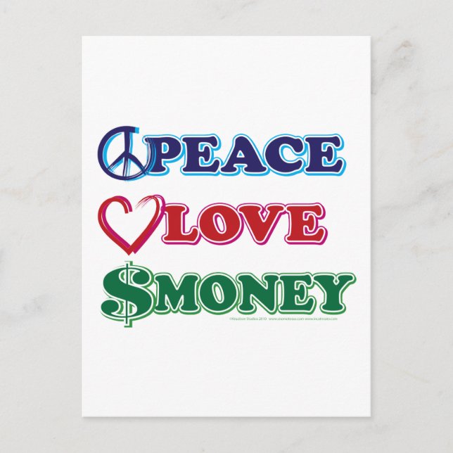 Postal Wall Street/Peace Love Money (Anverso)