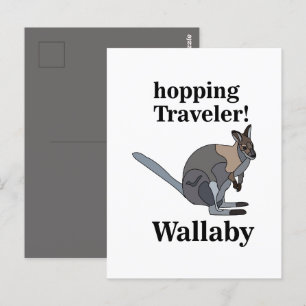 Postal Wallaby Animal Saltador Viajero Vida Silvestre Div