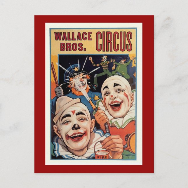 Postal Wallace Bros. Circo vintage (Anverso)