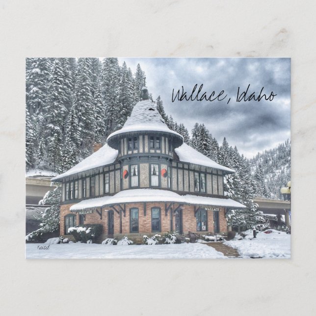 Postal Wallace Idaho Depot en invierno (Anverso)