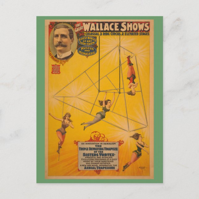 Postal Wallace muestra al triple Poster de Trapeze Revola (Anverso)