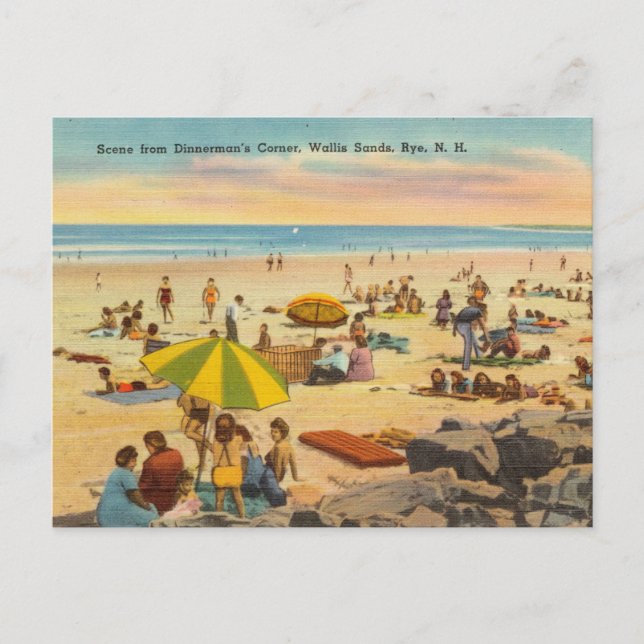 Postal Wallis Sands Beach, Rye, New Hampshire (Anverso)