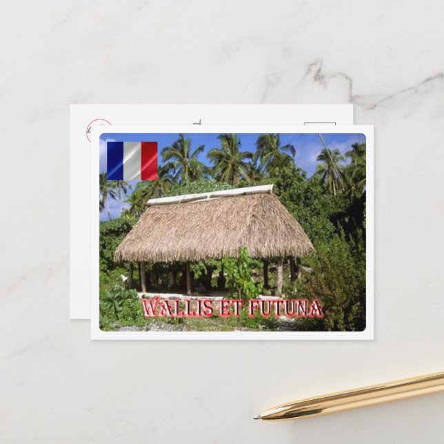 Postal Wallis y Futuna - Fale on Faioa - (Anverso/Reverso In Situ)