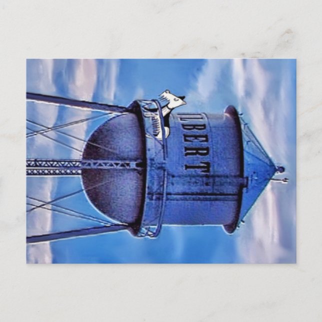 Postal Wallydog en una torre de agua (Anverso)