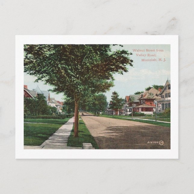 Postal Walnut St, Montclair, NJ Vintage (Anverso)