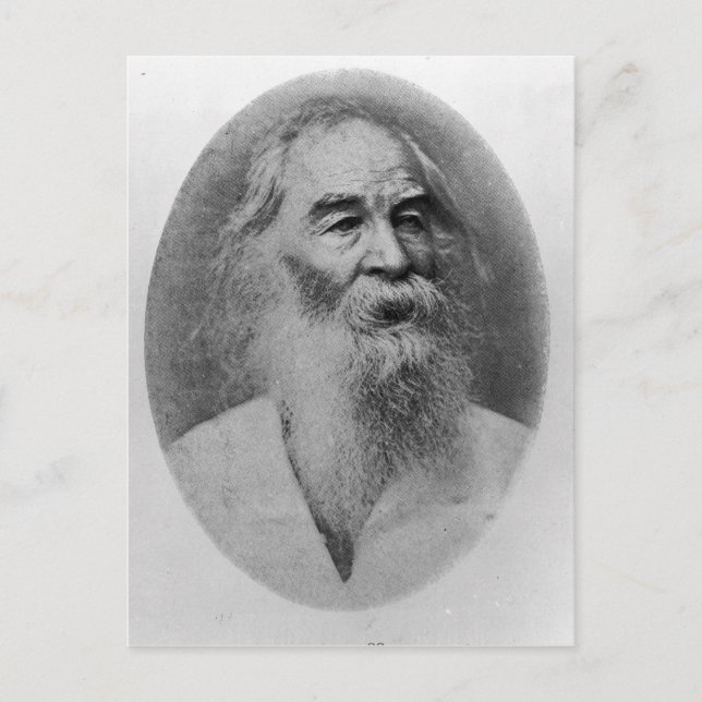 Postal Walt Whitman, fotografía en 1889 (Anverso)