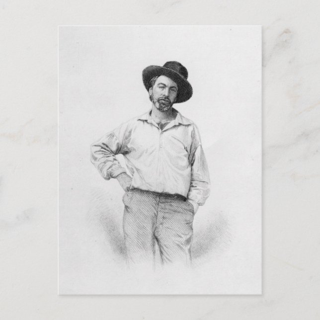 Postal Walt Whitman, portada a las "hojas de (Anverso)