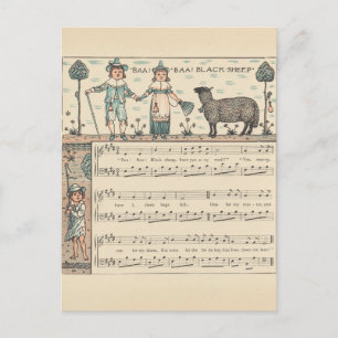 Postal Walter Crane Baa Baa Oveja Negra Rima Infantil
