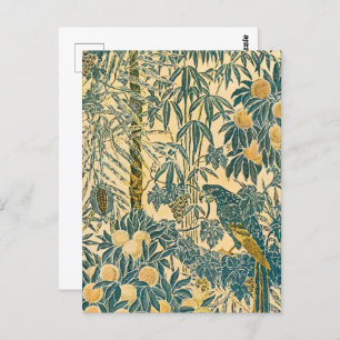 Postal Walter Crane - Patrón de Macaw Art Nouveau de époc