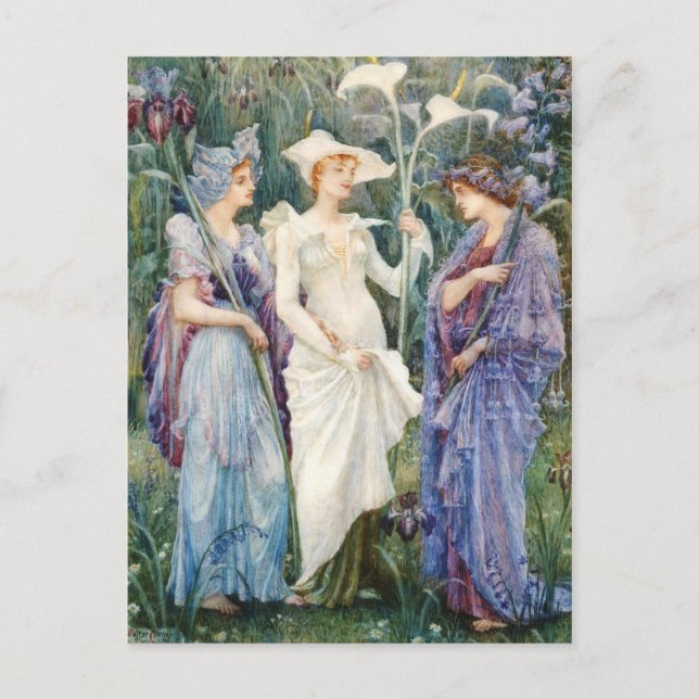 Postal Walter Crane: Rótulos de primavera (Anverso)