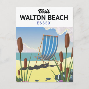 Postal Walton Beach, afiche de viaje de Essex Seaside