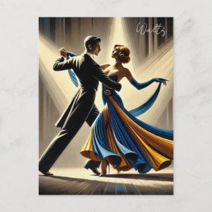 Postal Waltz de baile de pareja