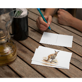 Postal Wanderer de Outback: Watercolor Kangaroo