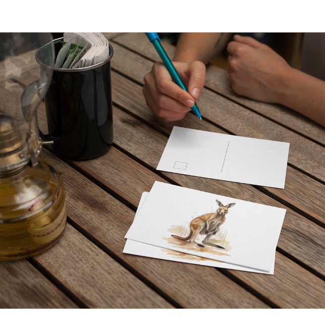 Postal Wanderer de Outback: Watercolor Kangaroo (Subido por el creador)