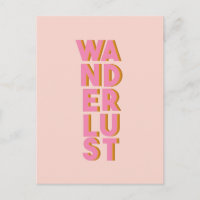Wanderlust - Diseño gráfico de tipografía rosada