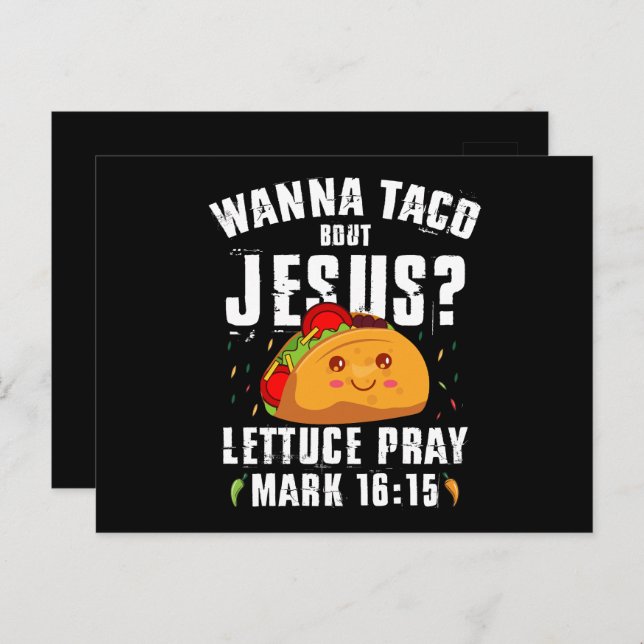 Postal Wanna Taco Bout Jesus Cinco de Mayo Christian (Anverso / Reverso)