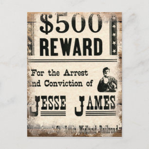 Postal Wanted Jesse James