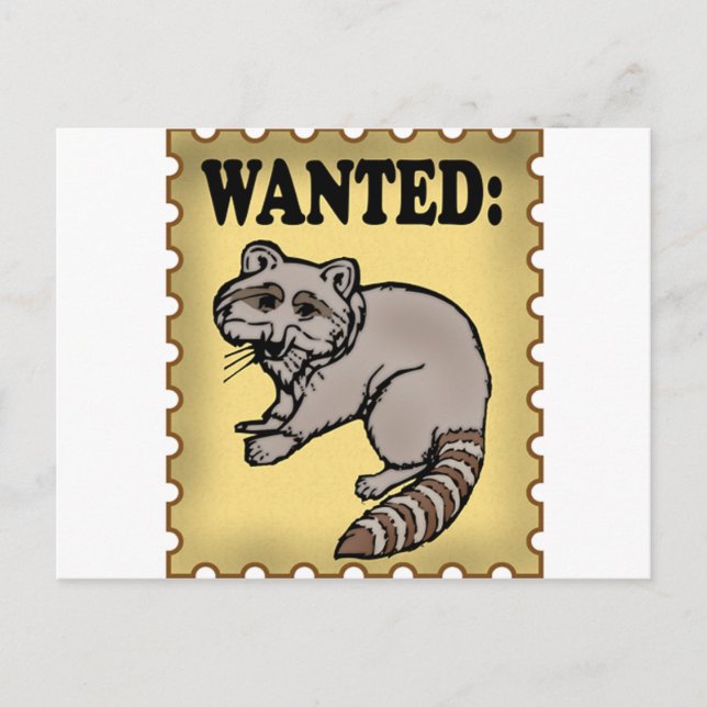 Postal Wanted Raccoon (Anverso)
