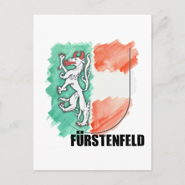 Postal Wappen Steiermark Aquarell Fürstenfeld (Anverso)