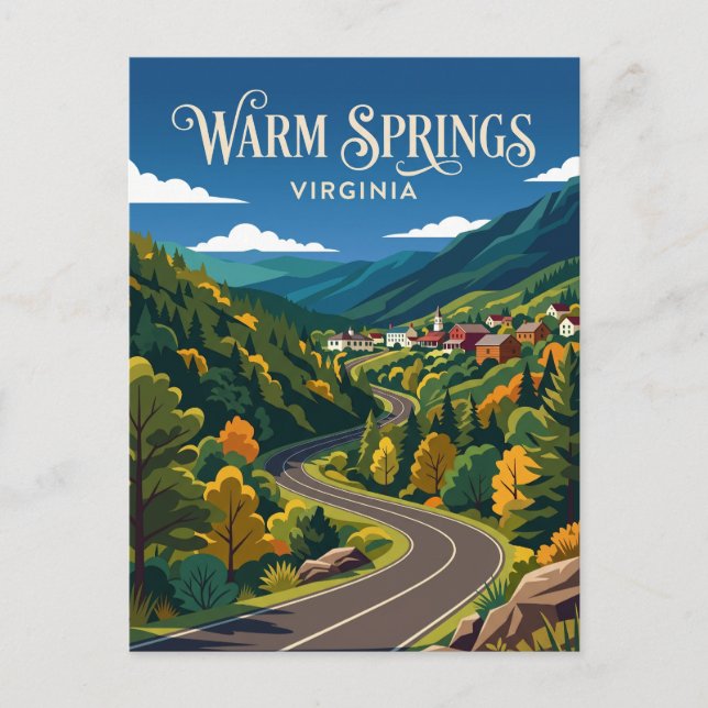Postal Warm Springs EE. UU. (Anverso)