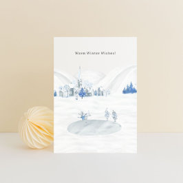 Postal Warm Winter Wishes Winter Village Cute Mice