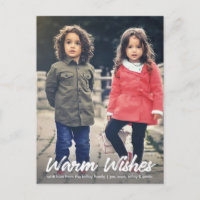 Warm Wire White Script Vertical Holiday Photo
