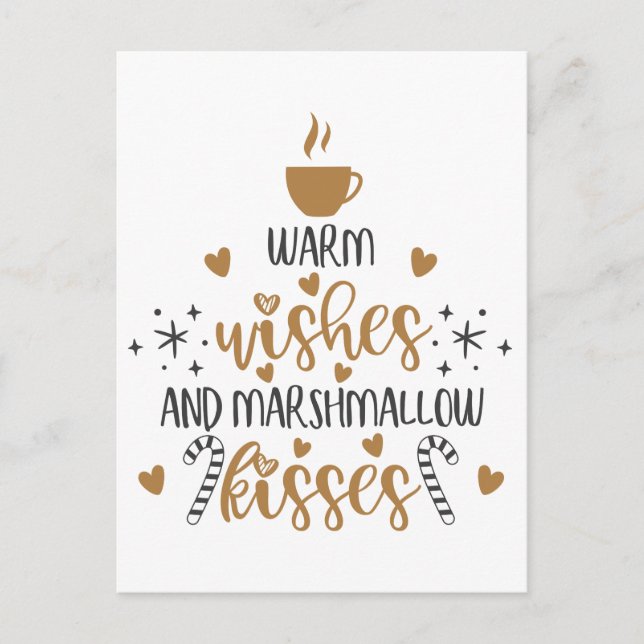 Postal Warm Wishes and Marshmallow Kisses  (Anverso)