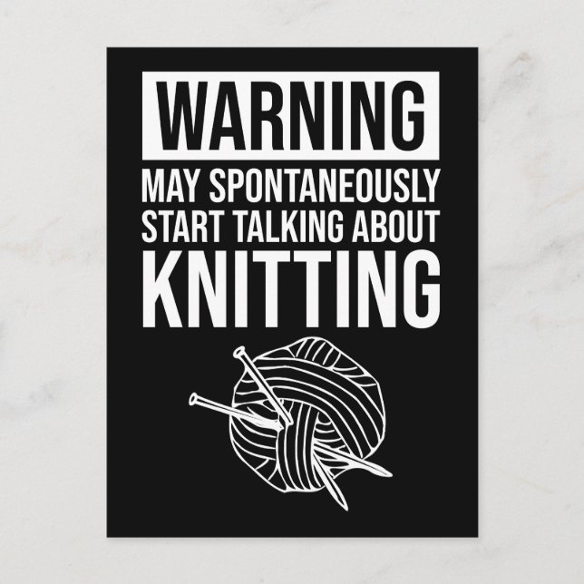Postal Warning - May Start Talking About Knitting (Anverso)