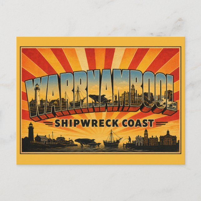 Postal Warrnambool Victoria ciudad ballenera (Anverso)