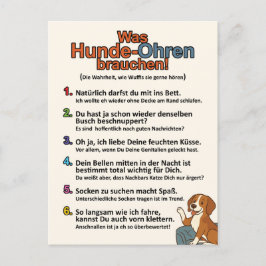 Postal "Was Hundeohren brauchen"-Postkarte