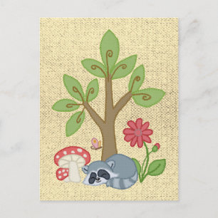 Postal Waschbär Baum sin término