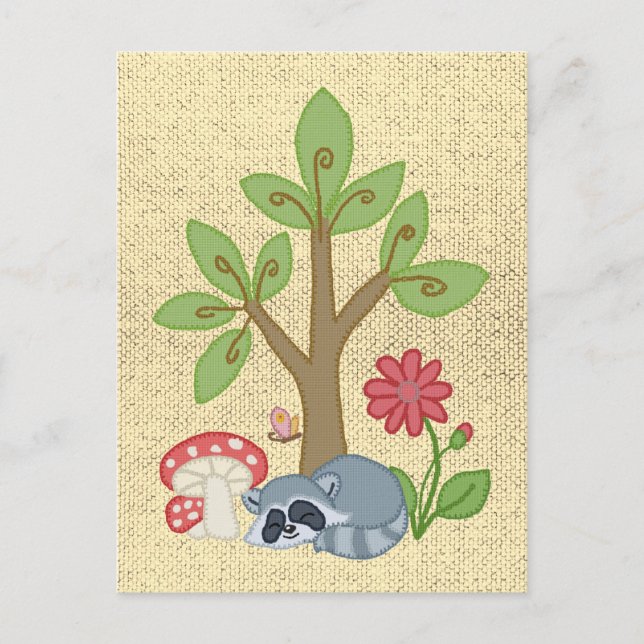 Postal Waschbär Baum sin término (Anverso)