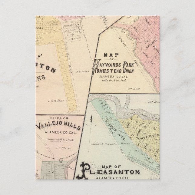 Postal Wash Corners, Haywards Park, Niles, Pleasanton (Anverso)