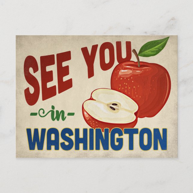 Postal Washington Apple - Viajes de época (Anverso)